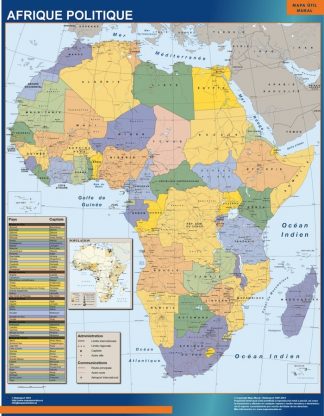 Mapa Africa Politico enmarcado plastificado