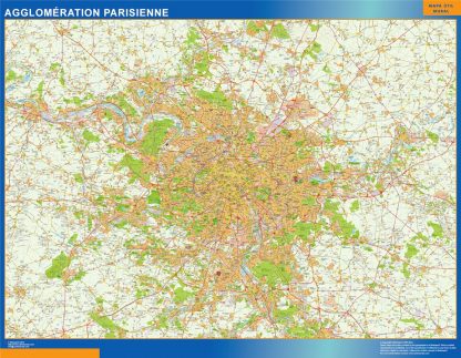 Mapa Agglomeration Parisienne en Francia