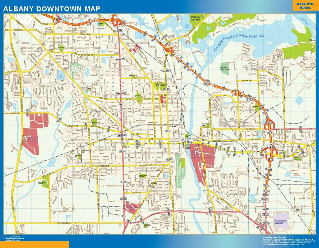 Mapa Albany downtown