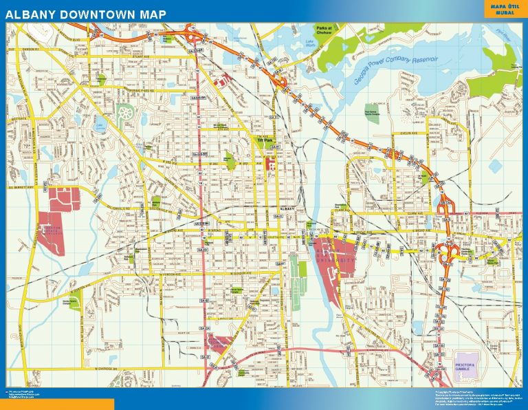 Mapa Albany downtown