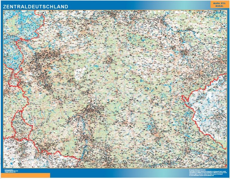 Mapa Alemania central carreteras