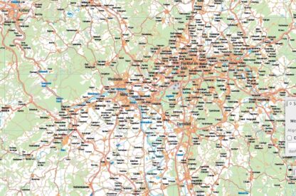 Mapa Alemania central carreteras