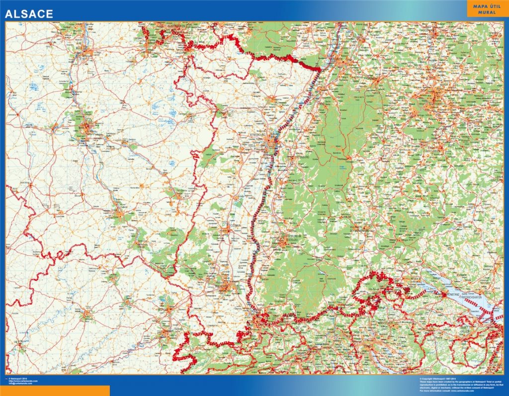 Mapa Alsace en Francia