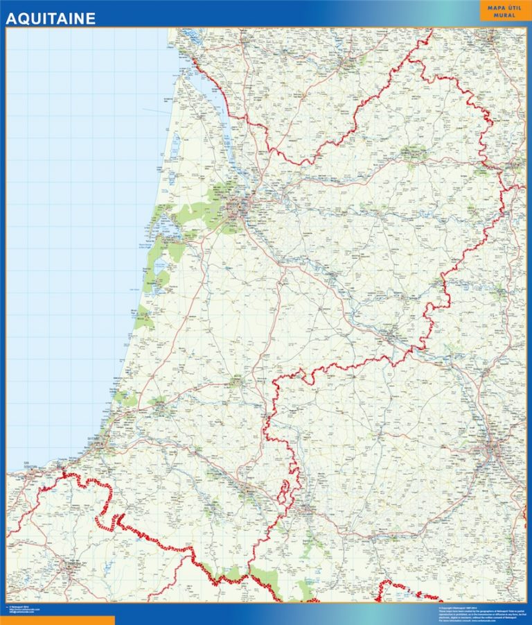 Mapa Aquitaine en Francia