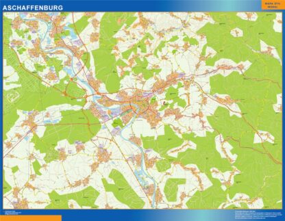 Mapa Aschaffenburg en Alemania