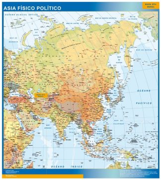 Mapa Asia enmarcado plastificado