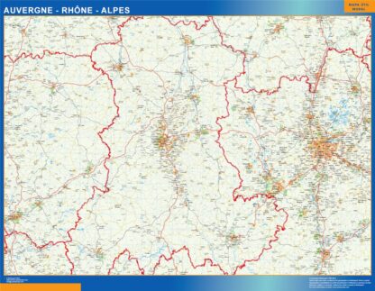 Mapa Auvergne Rhone Alpes en Francia