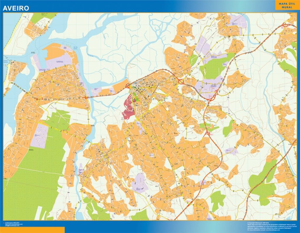 Mapa Aveiro en Portugal
