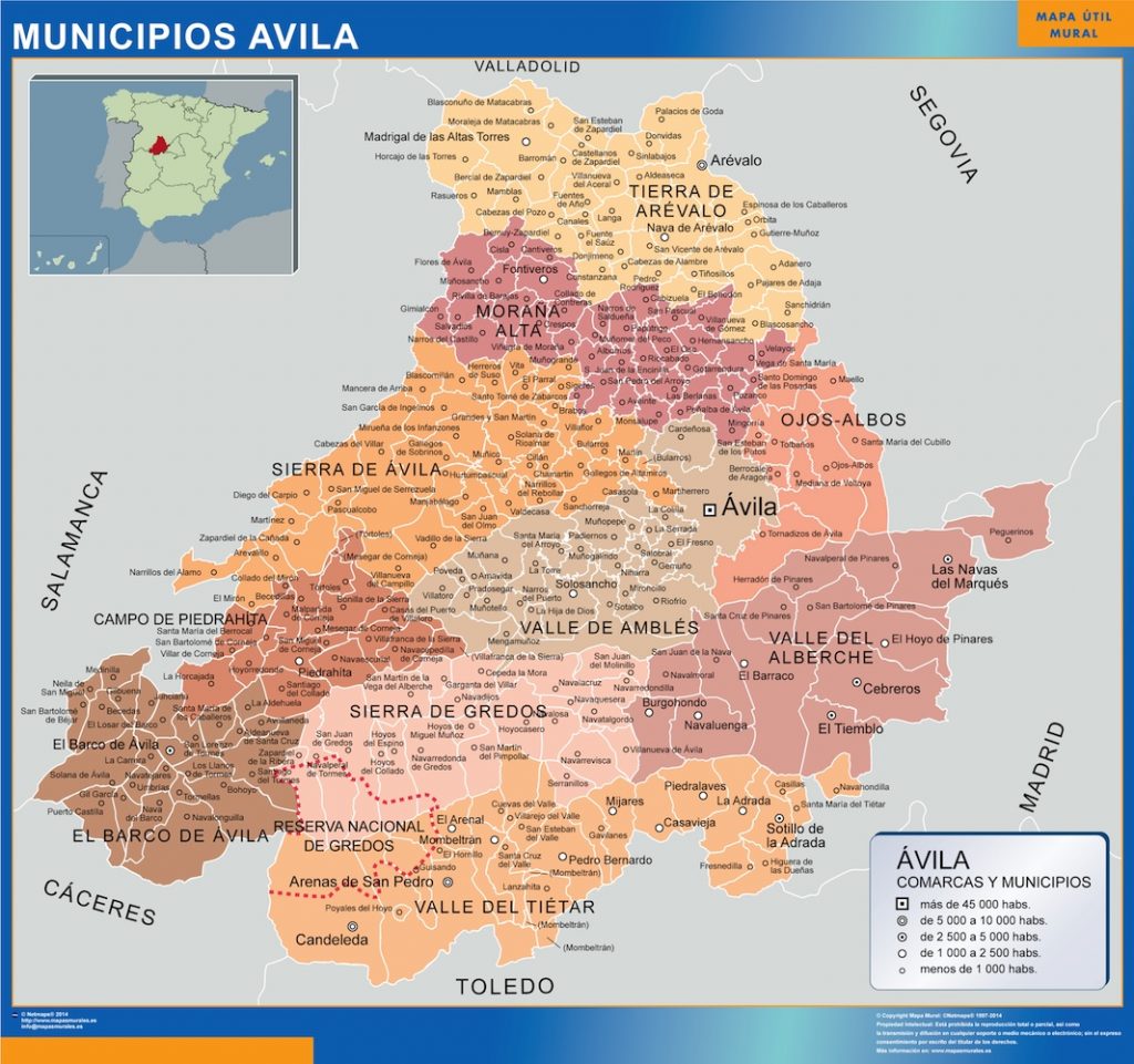 Mapa Avila por municipios