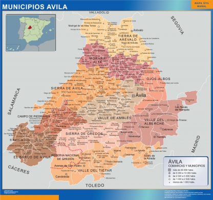Mapa Avila por municipios