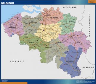 Mapa Belgica enmarcado plastificado