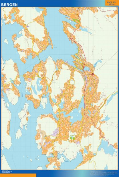 Mapa Bergen en Noruega