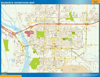 Mapa Bismarck downtown