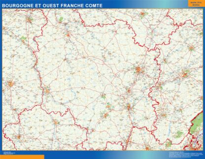 Mapa Bourgogne Franche Comte en Francia