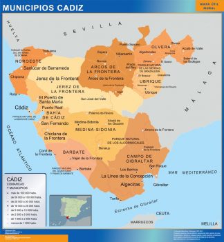 Mapa Cadiz por municipios