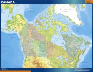 Mapa Canada enmarcado plastificado