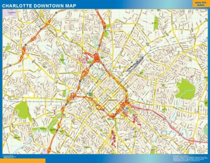 Mapa Charlotte downtown