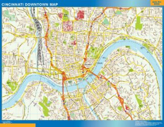 Mapa Cincinnati downtown