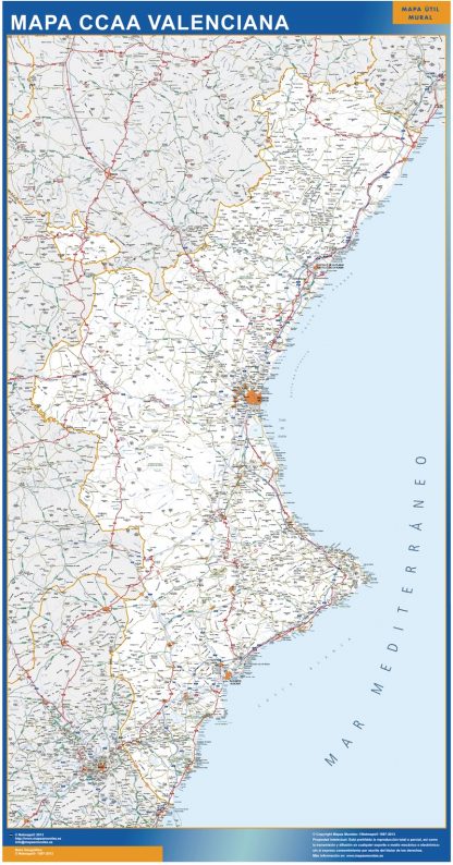 Mapa Comunitat Valenciana carreteras