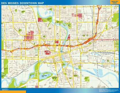 Mapa Des Moines downtown