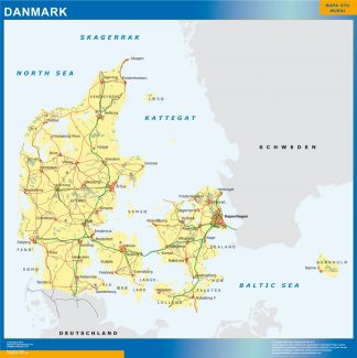 Mapa Dinamarca