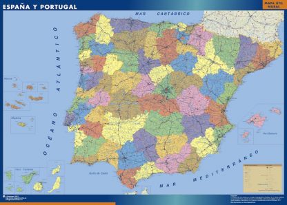 Mapa Espana Provincial enmarcado plastificado