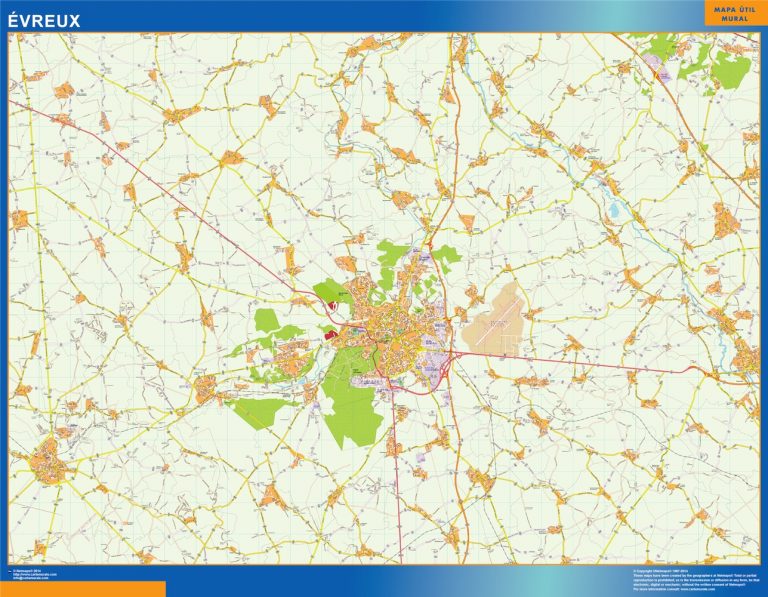 Mapa Evreux en Francia