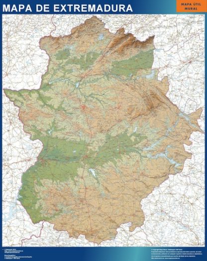 Mapa Extremadura relieve