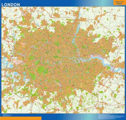 Mapa Gran Londres enmarcado plastificado
