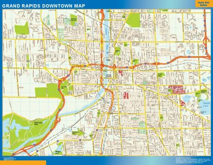 Mapa Grand Rapids downtown