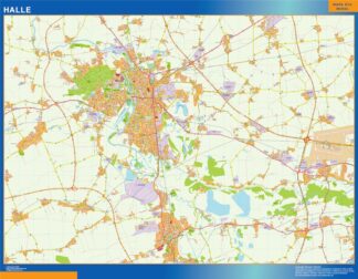 Mapa Halle en Alemania