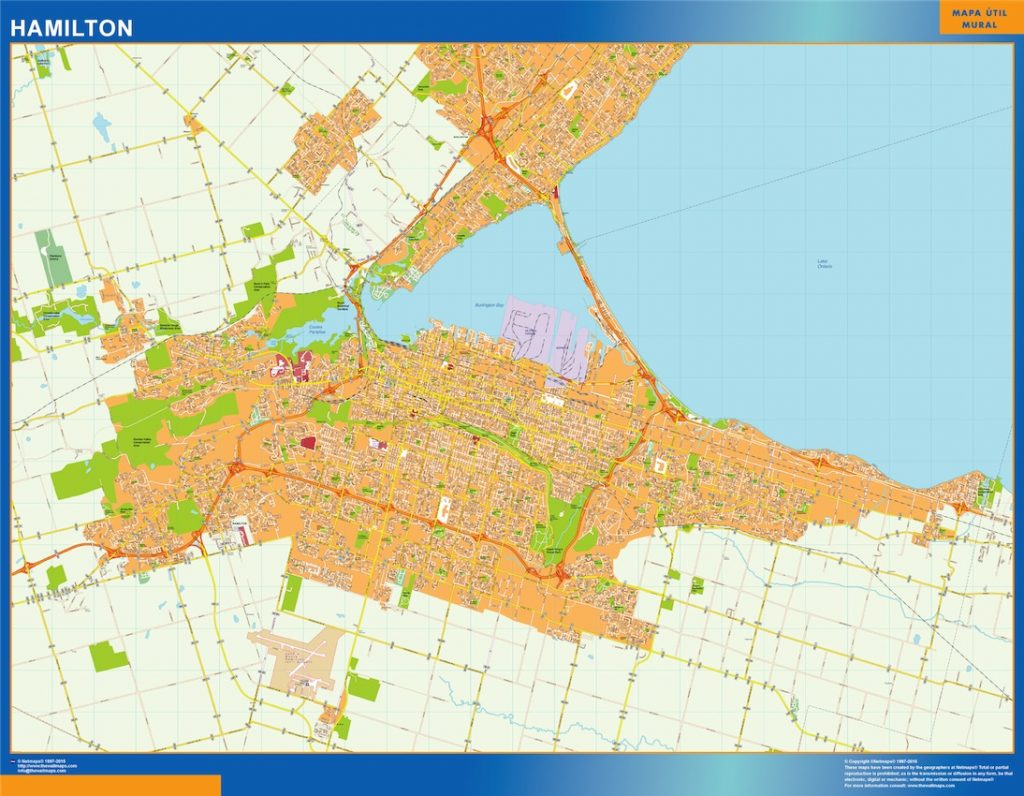 Mapa Hamilton en Canada