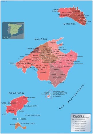 Mapa Islas Baleares por municipios