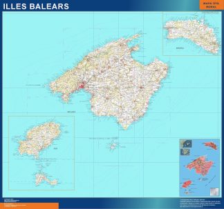 Mapa Islas Baleares topográfico