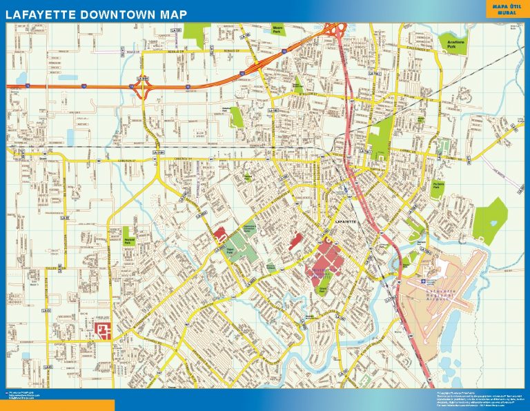 Mapa Lafayette downtown