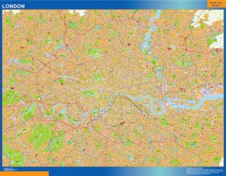 Mapa Londres enmarcado plastificado