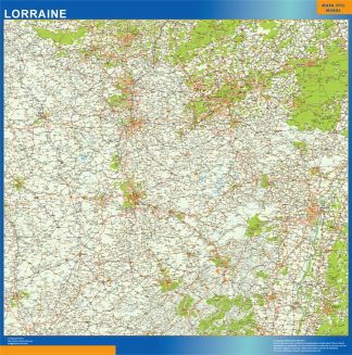 Mapa Lorraine en Francia enmarcado plastificado