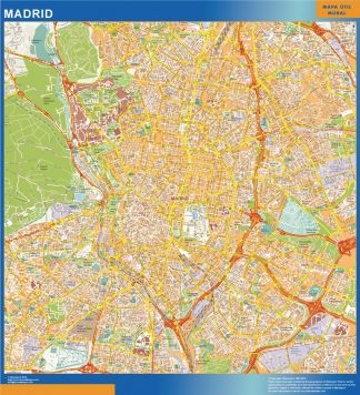Mapa Madrid callejero enmarcado plastificado