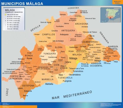 Mapa Malaga por municipios