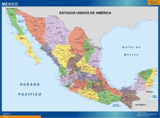 Mapa Mexico Politico enmarcado plastificado