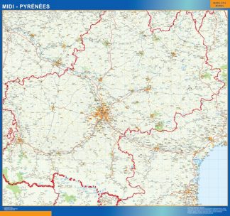 Mapa Midi Pyrenees en Francia