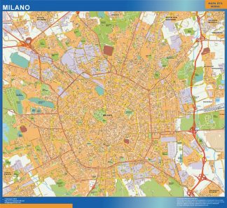 Mapa Milano enmarcado plastificado
