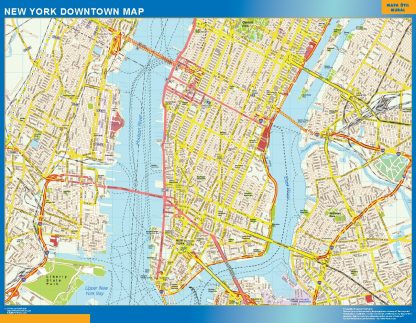 Mapa Nueva York downtown enmarcado plastificado