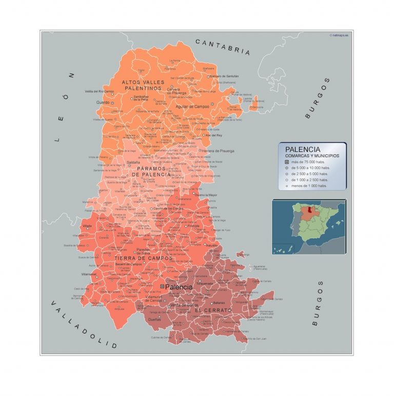 Mapa Palencia por municipios