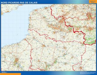 Mapa Picardie Pas Calais en Francia
