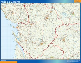 Mapa Poitou Charentes en Francia