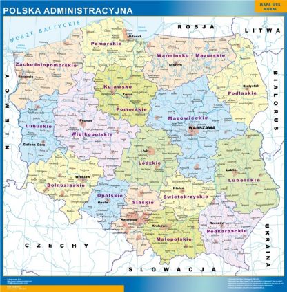 Mapa Polonia enmarcado plastificado