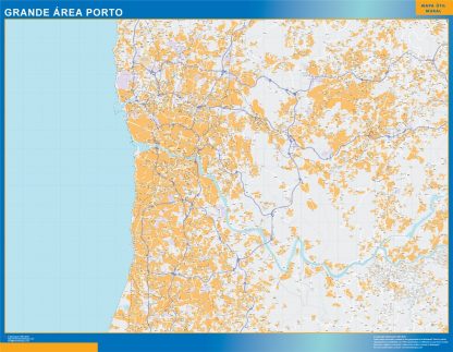 Mapa Porto Grande Area en Portugal