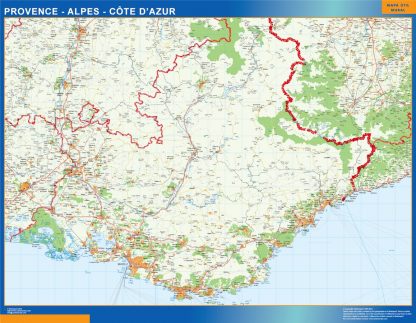 Mapa Provence Alpes Cote Azur en Francia