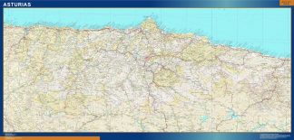 Mapa Provincia Asturias enmarcado plastificado
